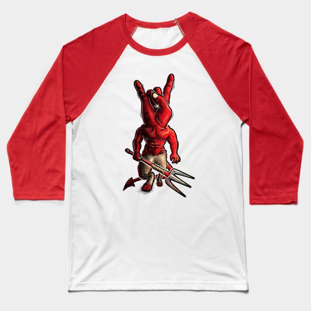 Metal devil Baseball T-Shirt by raxarts